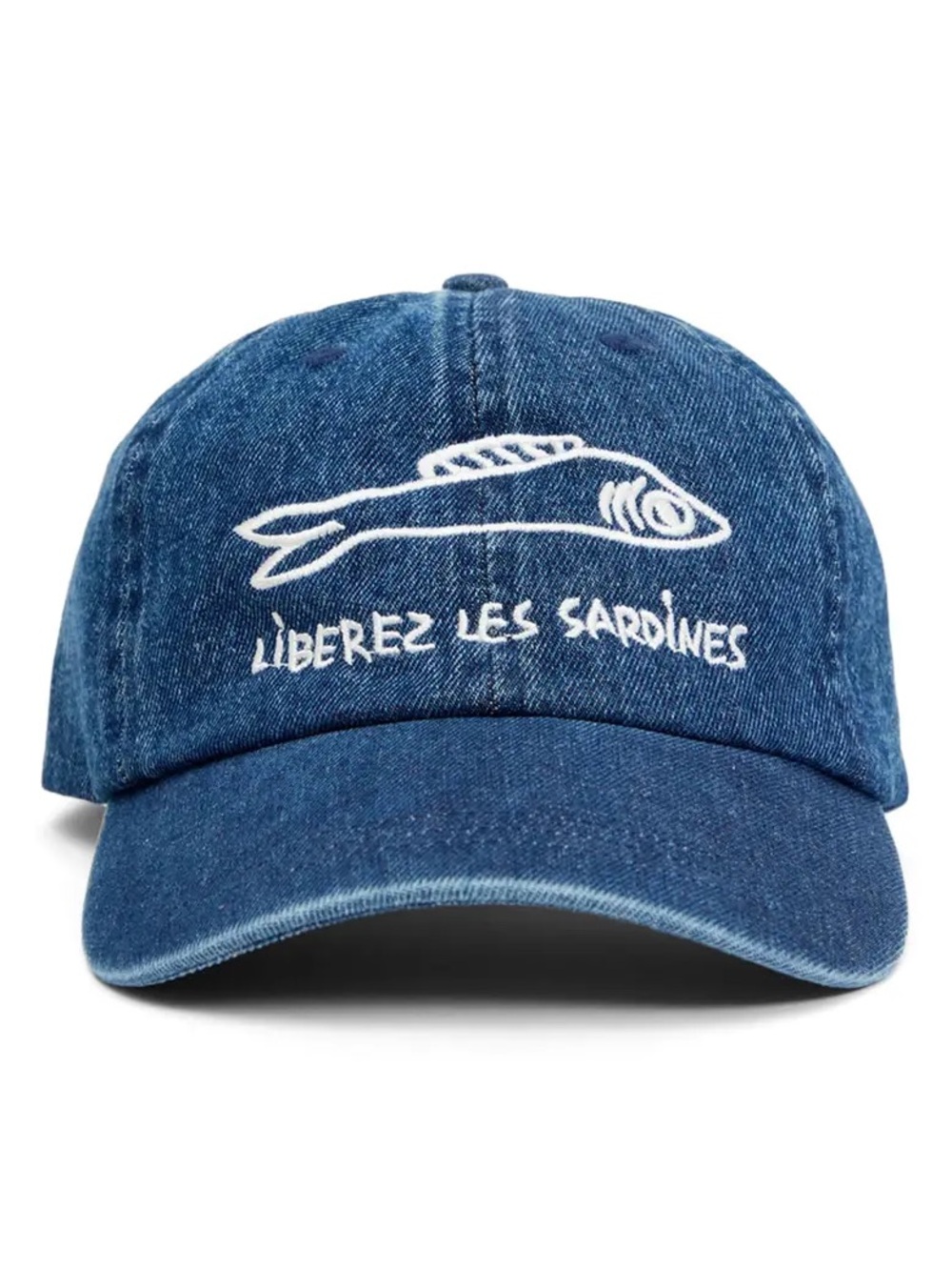 Denim Blue 'Liberez Les Sardines' Clare V Hat